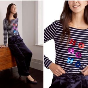 Boden Ho Ho Ho Stripe Shirt